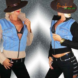 Jeans Strick Jacke